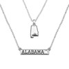 Alabama Silver Double Down State Necklace