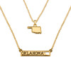 Oklahoma Gold Double Down State Necklace