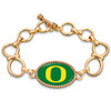 Bracelets- Oregon Ducks Gold Chain Toggle College Bracelet