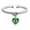 Bracelets- Oregon Ducks Heart Drop with Crystal X Cuff Bracelet