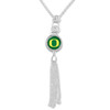 Necklaces- Oregon Ducks Silver Tassel Necklace