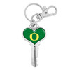 Oregon Ducks Key Chain- Heart Key