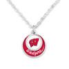 Wisconsin Badgers Necklace- Stacked Disk