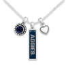 Utah State Aggies Necklace- Triple Charm