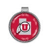 Utah Utes Visor Clip- Striped State Background