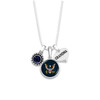 Military Necklace - Triple Charm - U.S. Navy -  Grandma