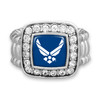 Military Stretchy Ring - Air Force - Square Crystal