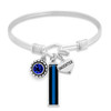 Thin Blue Line Bangle Bracelet- Daughter Accent Charm