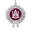 Alabama A&M Bulldogs Christmas Ornament- Wreath with Team Logo