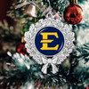 East Tennessee State Buccaneers Christmas Ornament- Wreath with Team Logo