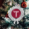 Troy Trojans Christmas Ornament- Wreath with Team Logo