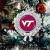 Virginia Tech Hokies Christmas Ornament- Wreath with Team Logo
