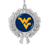 West Virginia Mountaineers Christmas Ornament- Wreath with Team Logo