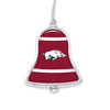 Arkansas Razorbacks Christmas Ornament- Bell with Team Logo Stripes