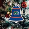 Florida Gators Christmas Ornament- Bell with Team Logo Stripes