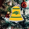 North Dakota State Bison Christmas Ornament- Bell with Team Logo Stripes