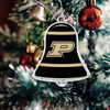 Purdue Boilermakers Christmas Ornament- Bell with Team Logo Stripes