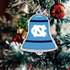 North Carolina Tar Heels Christmas Ornament- Bell with Team Logo Stripes