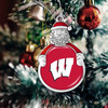 Wisconsin Badgers Christmas Ornament- Santa with Team Logo