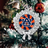 Auburn Tigers Christmas Ornament- Peppermint Wreath with Team Logo