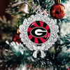 Georgia Bulldogs Christmas Ornament- Peppermint Wreath with Team Logo