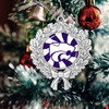 Kansas State Wildcats Christmas Ornament- Peppermint Wreath with Team Logo