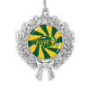 North Dakota State Bison Christmas Ornament- Peppermint Wreath with Team Logo