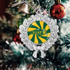 North Dakota State Bison Christmas Ornament- Peppermint Wreath with Team Logo