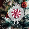 Oklahoma Sooners Christmas Ornament- Peppermint Wreath with Team Logo