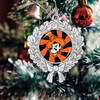 Oklahoma State Cowboys Christmas Ornament- Peppermint Wreath with Team Logo