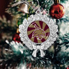 Texas State Bobcats Christmas Ornament- Peppermint Wreath with Team Logo