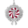Troy Trojans Christmas Ornament- Peppermint Wreath with Team Logo