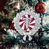 Troy Trojans Christmas Ornament- Peppermint Wreath with Team Logo