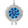 Villanova Wildcats Christmas Ornament- Peppermint Wreath with Team Logo