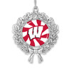 Wisconsin Badgers Christmas Ornament- Peppermint Wreath with Team Logo