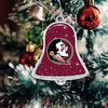Florida State Seminoles Christmas Ornament- Bell with Team Logo and Stars