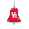 Houston Cougars Christmas Ornament- Bell with Team Logo and Stars