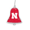 Nebraska Cornhuskers Christmas Ornament- Bell with Team Logo and Stars