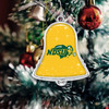 North Dakota State Bison Christmas Ornament- Bell with Team Logo and Stars