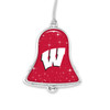 Wisconsin Badgers Christmas Ornament- Bell with Team Logo and Stars