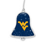 West Virginia Mountaineers Christmas Ornament- Bell with Team Logo and Stars