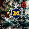 Michigan Wolverines Christmas Ornament- Snowflake with Team Logo