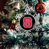 NC State Wolfpack Christmas Ornament- Snowflake with Team Logo