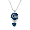 Georgia Tech Yellow Jackets Car Charm- Rear View Mirror Heart Charm and Spirit Slogan