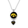 Iowa Hawkeyes Car Charm- Rear View Mirror Heart Charm and Spirit Slogan