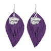 Kansas State Wildcats Earrings- Boho with Silver Logo Charm