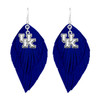 Kentucky Wildcats Earrings- Boho with Silver Logo Charm