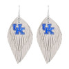 Kentucky Wildcats Earrings- Boho with Iridescent Logo Charm