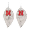 Nebraska Cornhuskers Earrings- Boho with Iridescent Logo Charm
