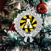 Appalachian State Mountaineers Christmas Ornament- Peppermint Wreath with Team Logo